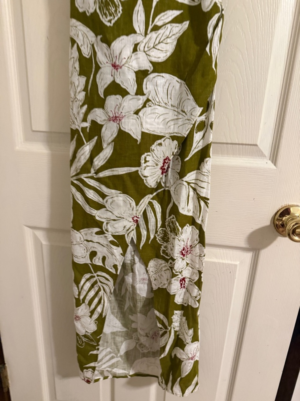 Zara Olive Green Floral Halter Midi Dress - Picture 5 of 9